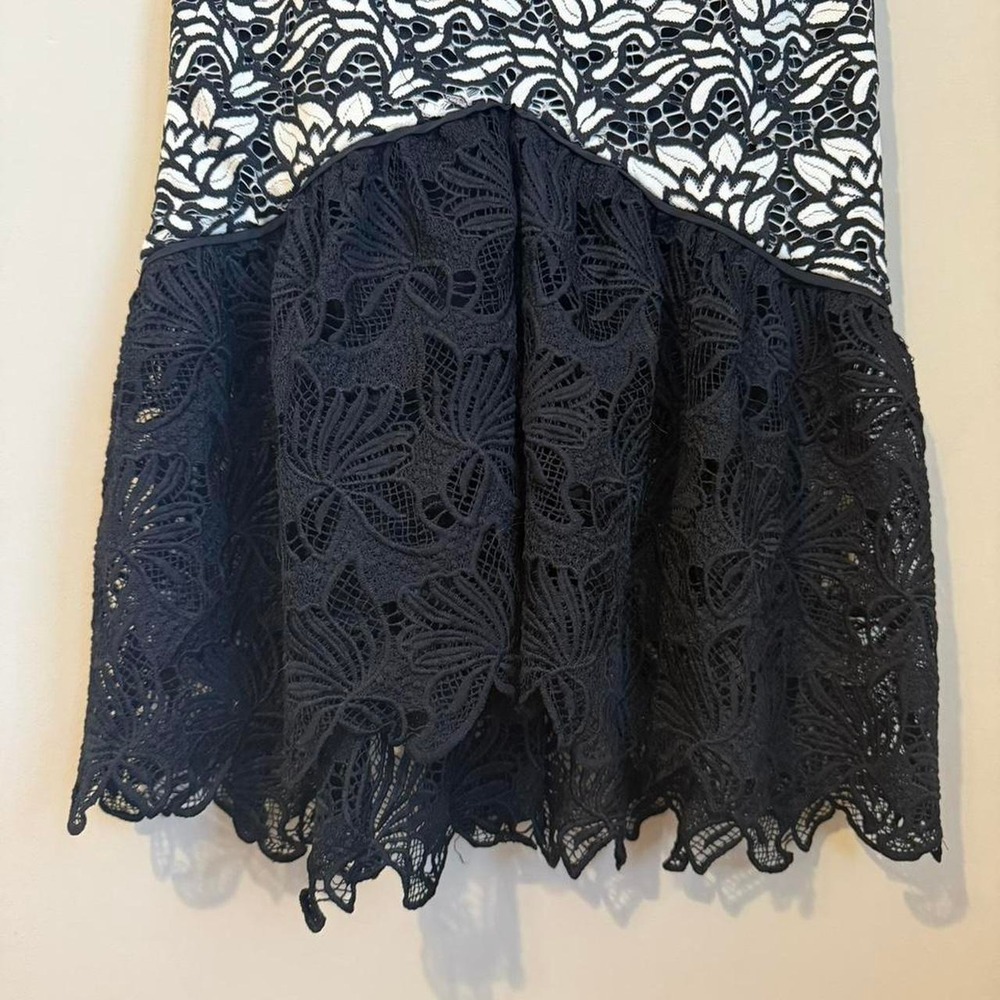 Eva Mendes NY&Co Black White Lace Trumpet Mermaid Midi Dress Drop Waist XS - Picture 2 of 8